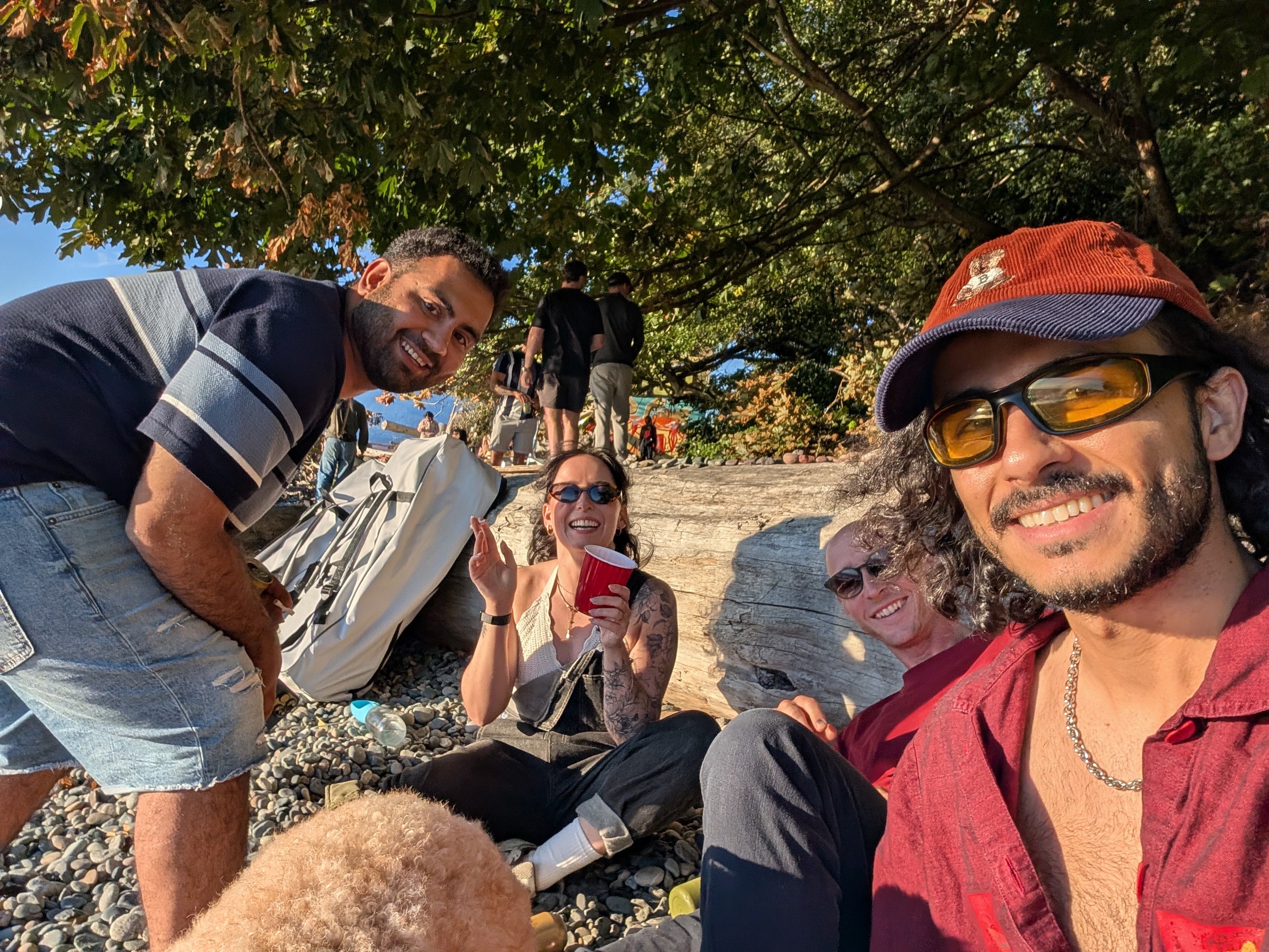 With friends